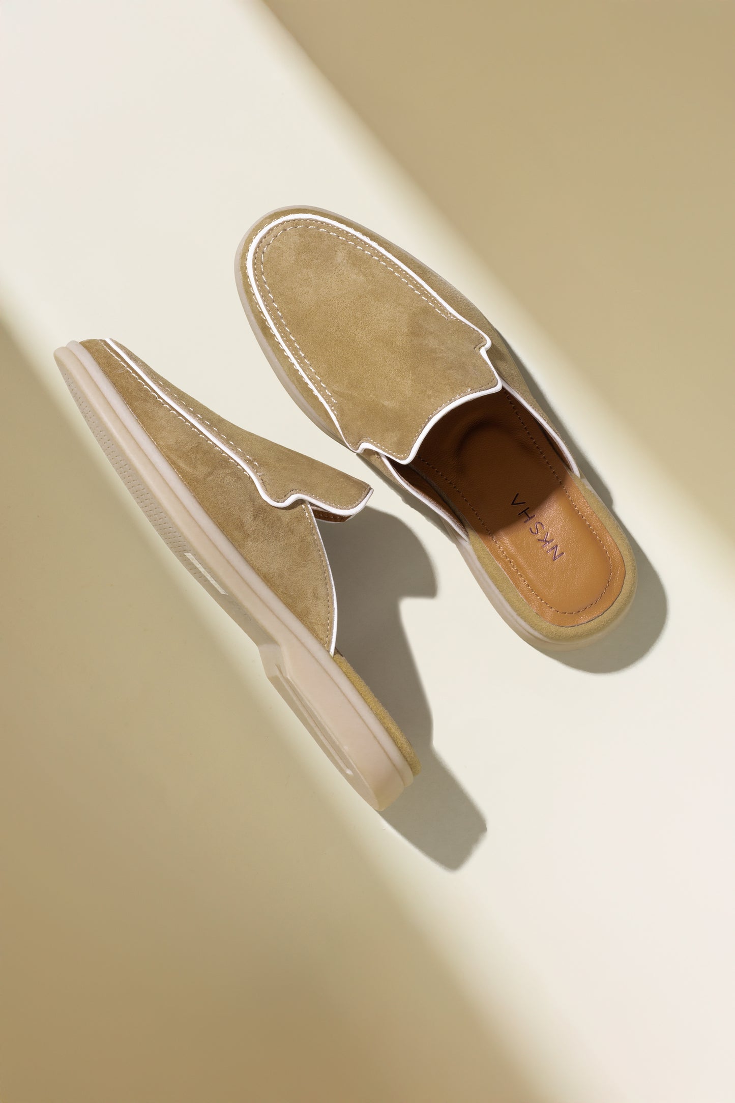 Nksha Beige Slide Loafers