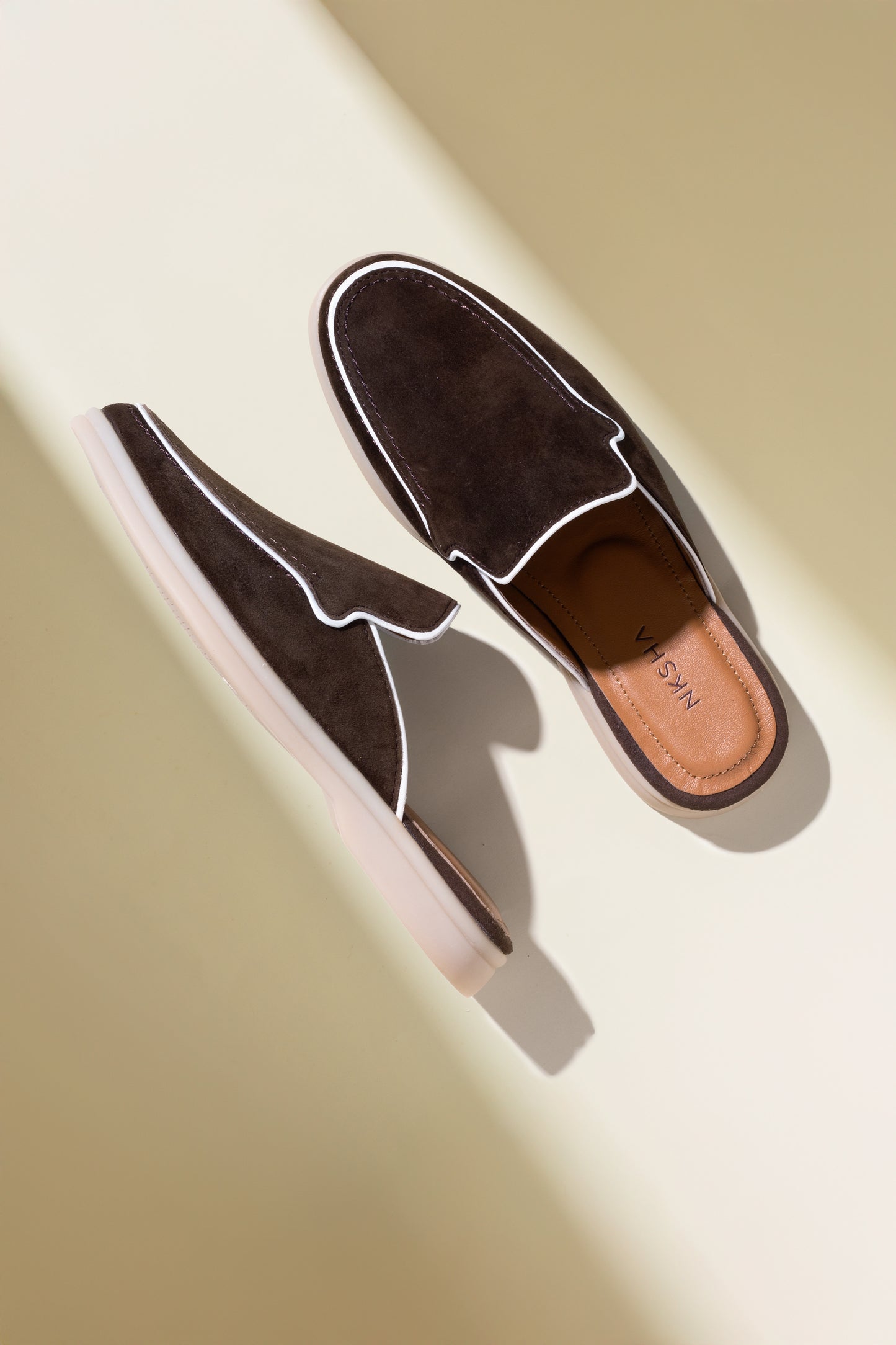 Nksha Brown Slide Loafers