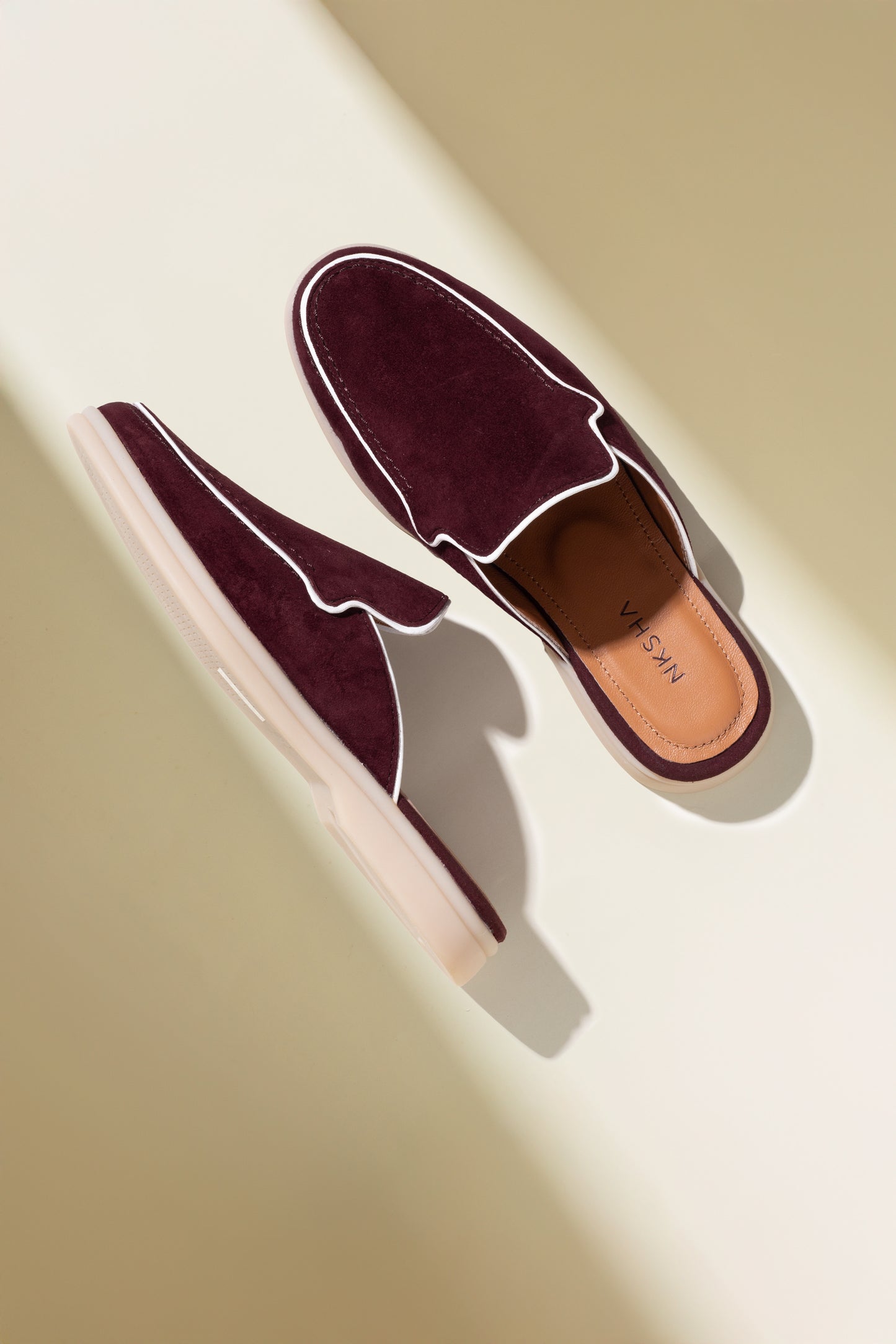 Nksha Maroon Slide Loafers