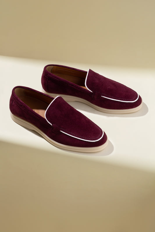 Nksha Maroon Pure Loafers